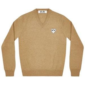 Свитера Comme des Garçons PLAY Heart V Neck Sweater 'Camel'