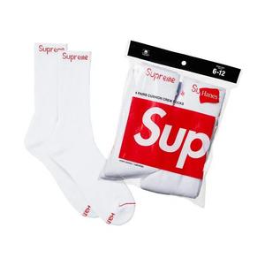 Носки и колготки Supreme x Hanes Высокие носки (4 шт.) 'Белый'