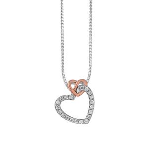 TOMEI Бриллиантовый подвес Glowing Heart, белое+розовое золото 585/14K