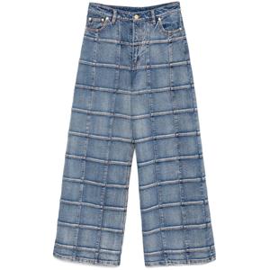 Широкие джинсы в клетку Windowpane