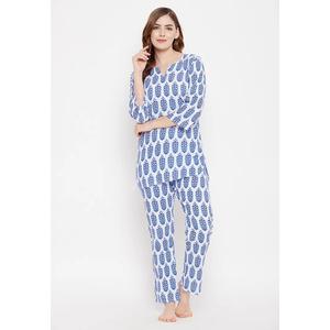 Clovia Pretty Florals Топ и пижама белые - 100% хлопок