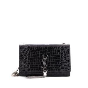 Сумка через плечо Classic Monogram Tassel Crocodile Embossed Leather Medium