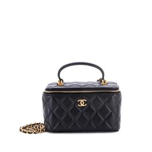 Маленькая сумка через плечо Classic Top Handle Vanity Case с цепочкой