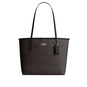 Средняя городская сумка-тоут в фирменном канвасе - Walnut/Black