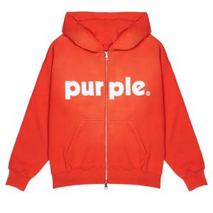 Молнии PURPLE BRAND HWT Fleece Full Zip Hoodie «Красный»