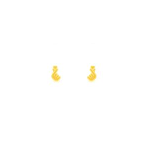 5G Gold Collection 916/22K Золотые серьги-кольца с пальцем в форме сердца S003