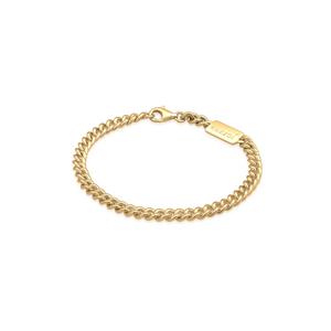 Мужской Серебряный Браслет-Цепь Curb Chain – С Золотым Покрытием