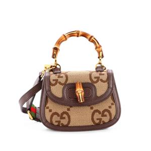 Мини-сумка через плечо Bamboo 1947 Top Handle Bag Jumbo GG Canvas