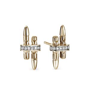 Серьги-гвоздики Spear Stud из желтого золота с бриллиантами