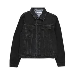 Джинсовые куртки Off-White Stencil Slim Denim Jacket 'Черный/Средний Синий'