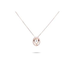 Made For The Night Heart Loop серьга-пусета с кубическим цирконием, розовое золото, ожерелье из серебра 925 пробы