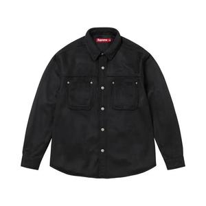 Рубашки и топы Supreme Faux Suede Snap Shirt 'Black'