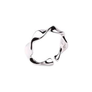Millennia 2000 Organic Wave Stackable белое золото кольцо с 925 стерлинговым серебром