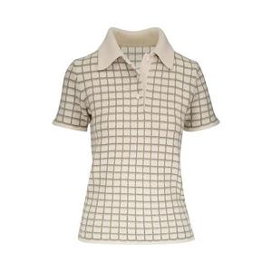 Поло The Elder Statesman Ida Checkered Polo «Мшистая клетка»