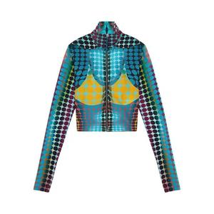 Рубашки и топы Jean Paul Gaultier Re-Edition High Neck Long-Sleeve Top 'Blue/Purple/Yellow'