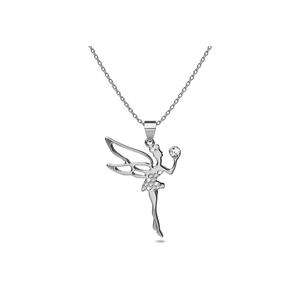 Кулон Tinkerbell в белом золоте, украшенный кристаллами Swarovski