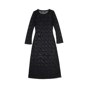 Платья средней длины Marine Serre Moonogram Mesh Flock Tube Dress 'Черный'