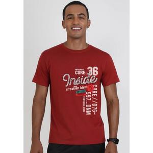 Футболка Inside Print Graphic Maroon Cotton Short Sleeve Crew Neck Relaxed Tee