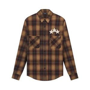 Фланелевые рубашки Amiri Star Leather Flannel 'Chai Tea'
