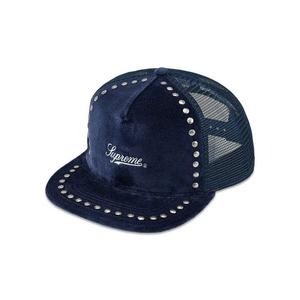 Бейсболки Supreme Studded Velvet Mesh Back 5-Panel 'Navy'