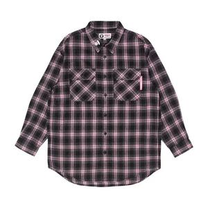 Фланелевые рубашки AAPE Moonface Chest Pocket Plaid Shirt 'Розовый'
