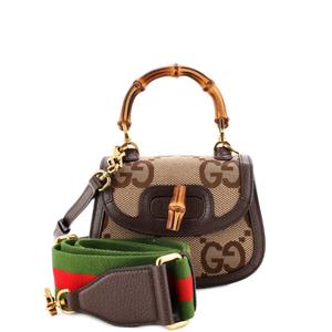 Сумка через плечо Bamboo 1947 Top Handle Bag Jumbo GG Canvas Mini