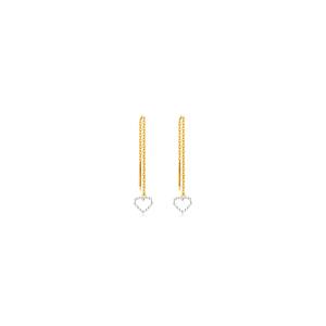 5G Gold Collection 375/9K Золотые Серьги-Капли с Цепочкой Любви S15