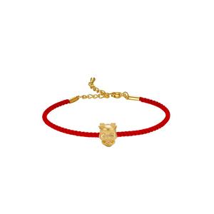 [СПЕЦИАЛЬНОЕ] LITZ 999 (24K) Золотой браслет-веревка с знаком зодиака Дракон EPC1153-B-R (0.27 г+/)