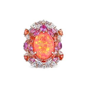 Позолоченные серьги Coral Opal Ocean с камнями