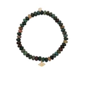 Браслет Evil Eye из желтого золота с бусинами из агата