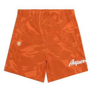 Шорты AAPE Now Moonface Logo Camo Sweat Shorts 'Orange/Multi'