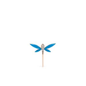 Серьга-гвоздик Dragonfly из желтого золота с бриллиантами