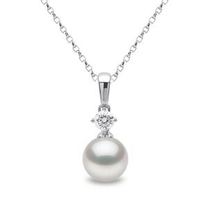 Колье Classic Akoya из белого золота с жемчугом и бриллиантами