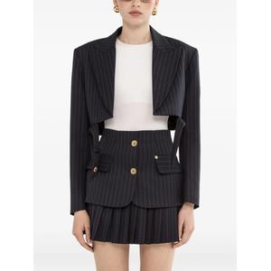 Укороченный блейзер в тонкую полоску