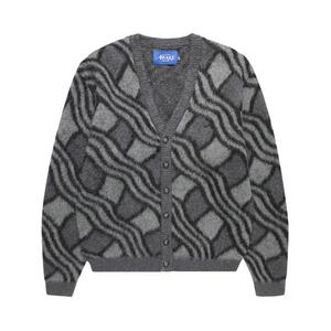 Кардиганы Awake NY Wavy Jacquard Cardigan 'Charcoal/Grey'
