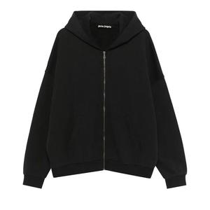 Верх Palm Angels Curved Logo Zip Hoodie «Black»