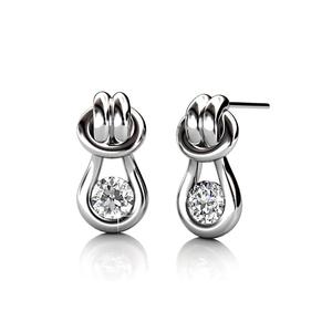 Indulge серьги, украшенные кристаллами SWAROVSKI® - белое золото/прозрачный