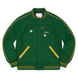 Бомберы Supreme x Jamie Reid It's All Bollocks Varsity Jacket 'Dark Green'