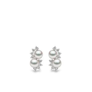 Серьги-гвоздики Sleek из белого золота с жемчугом и бриллиантами