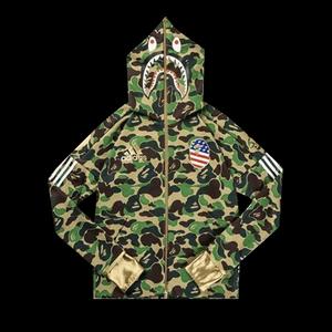 Зип-апы BAPE x adidas SB Shark Hoodie 'Green'