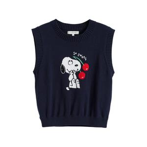 Вязаный хлопковый топ Snoopy