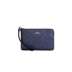 Женский клатч на молнии с уголком из фирменного холста, цвет Navy Blue, модель CCK71