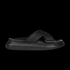 Слайды Alexander McQueen Oversized Hybrid Slide 'Black Silver'