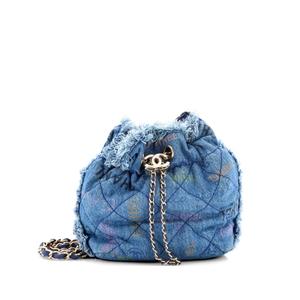 Стеганая сумка-ведро Denim Mood Chain среднего размера
