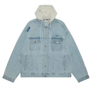 Джинсовая куртка AAPE Moonface Logo Hooded Denim Jacket 'Blue/Light'