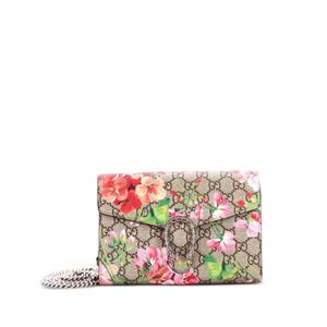 Маленькая сумка через плечо Dionysus Chain Wallet Blooms Print GG Coated Canvas