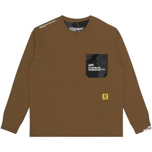 Футболка с длинным рукавом AAPE Moonface двусторонняя камуфляжная футболка с длинным рукавом 'Brown/Light'