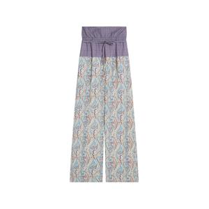 Жаккардовые брюки с контрастным поясом