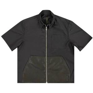 Рубашки и топы Chrome Hearts рубашка с воротником на молнии из нейлона с кожаными карманами «Черный»