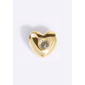 Маленький кулон-сердце с камнем-талисманом Bubble Gold Charm - Август
